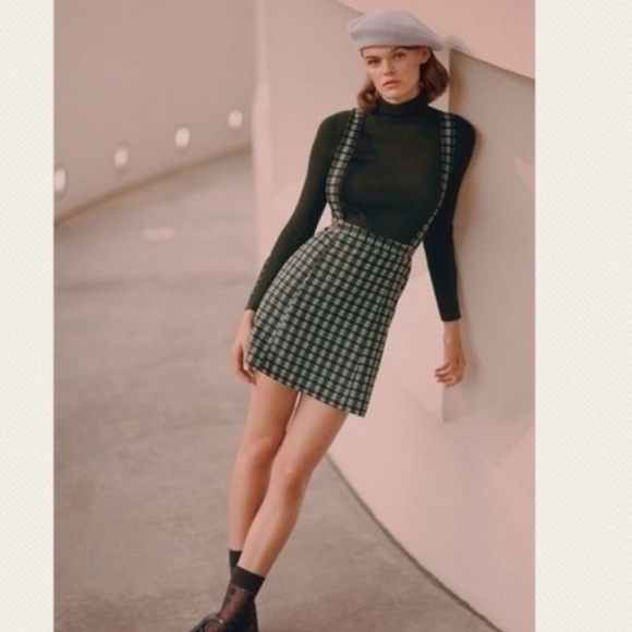 New with Tags Anthropologie Maeve Plaid Pinafore Skirt - Picture 2 of 7